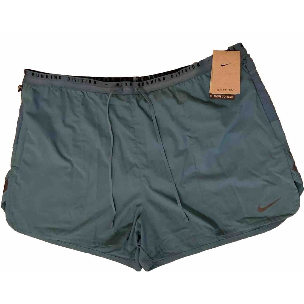 Nike Shorts Mens XXL  Aqua Teal Dry Fit Run Division 4" Brief-Lined Athletic